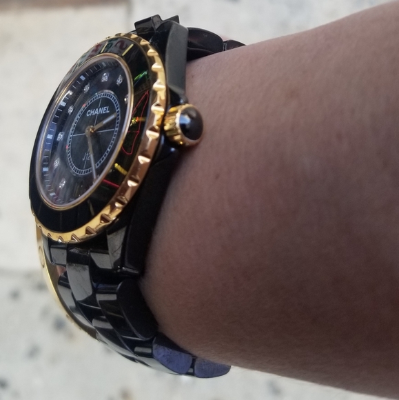 J'-12 38mm 18kYG  Ceramic &Diamonds Watch - Picture 5 of 16